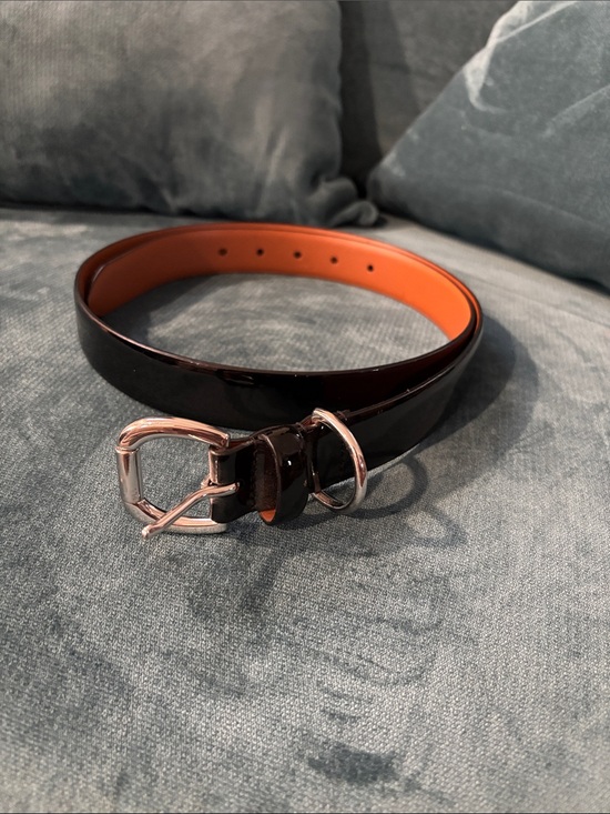 Lauren Ralph Lauren Accessories - Lauren Ralph Lauren Black Patent Belt with Orange Interior XL 45”